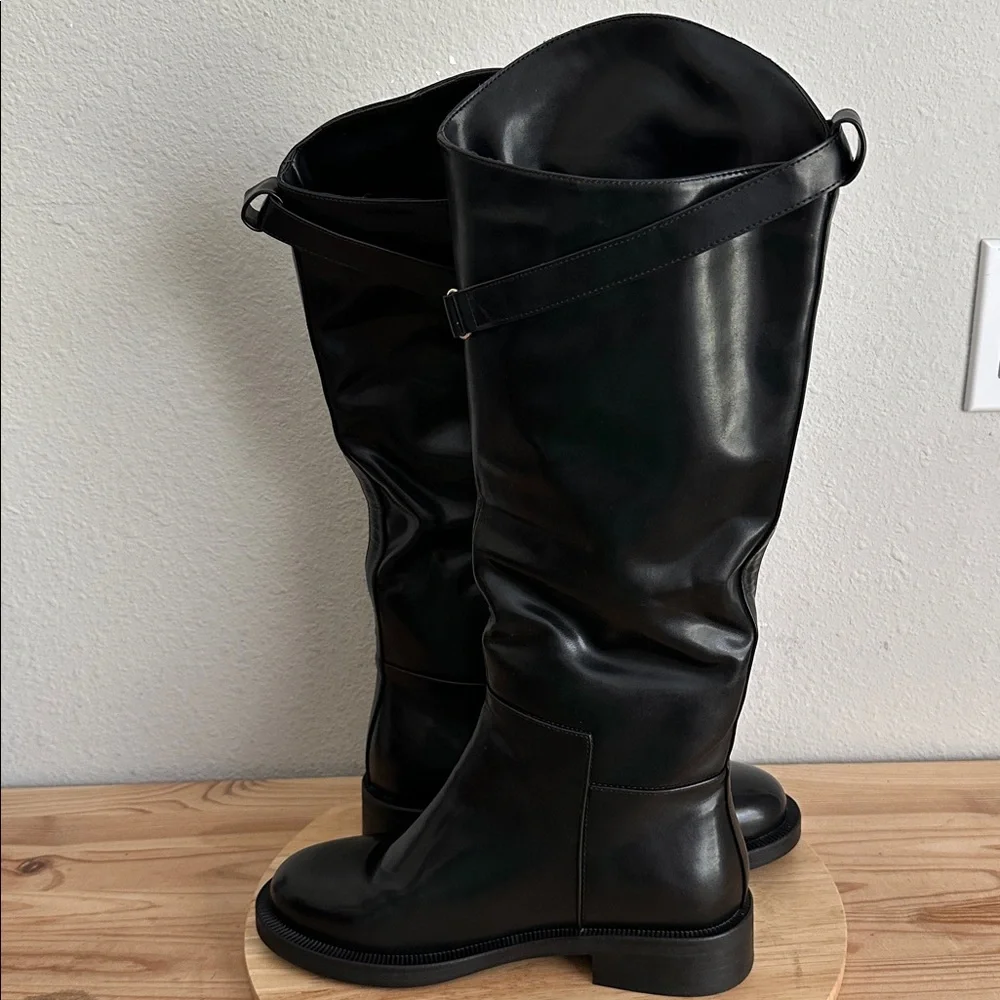 Torgeis Womens Antonella Block Heel Riding Boots